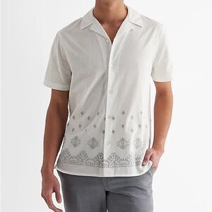Express Embroidered Geo Border Shirt